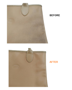 LONGCHAMP（ロンシャン）バッグ　自転車タイヤで付いた黒い汚れを補修