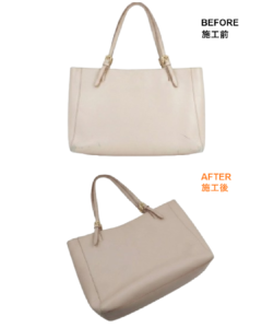 TORY BURCH（トリーバーチ）トートバッグ修理｜角スレ・ボールペン汚れをリカラー　BEFORE AFTER　ビフォーアフター