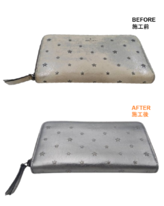 JIMMY CHOO（ジミーチュウ）財布修理｜箔剥がれリカラー補修　BEFORE　AFTER　ビフォーアフター