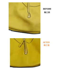 LOEWE（ロエベ）バッグ修理　汚れ・色褪せ・スレ傷をリカラーで美しく再生　BEFORE AFTER　ビフォーアフター