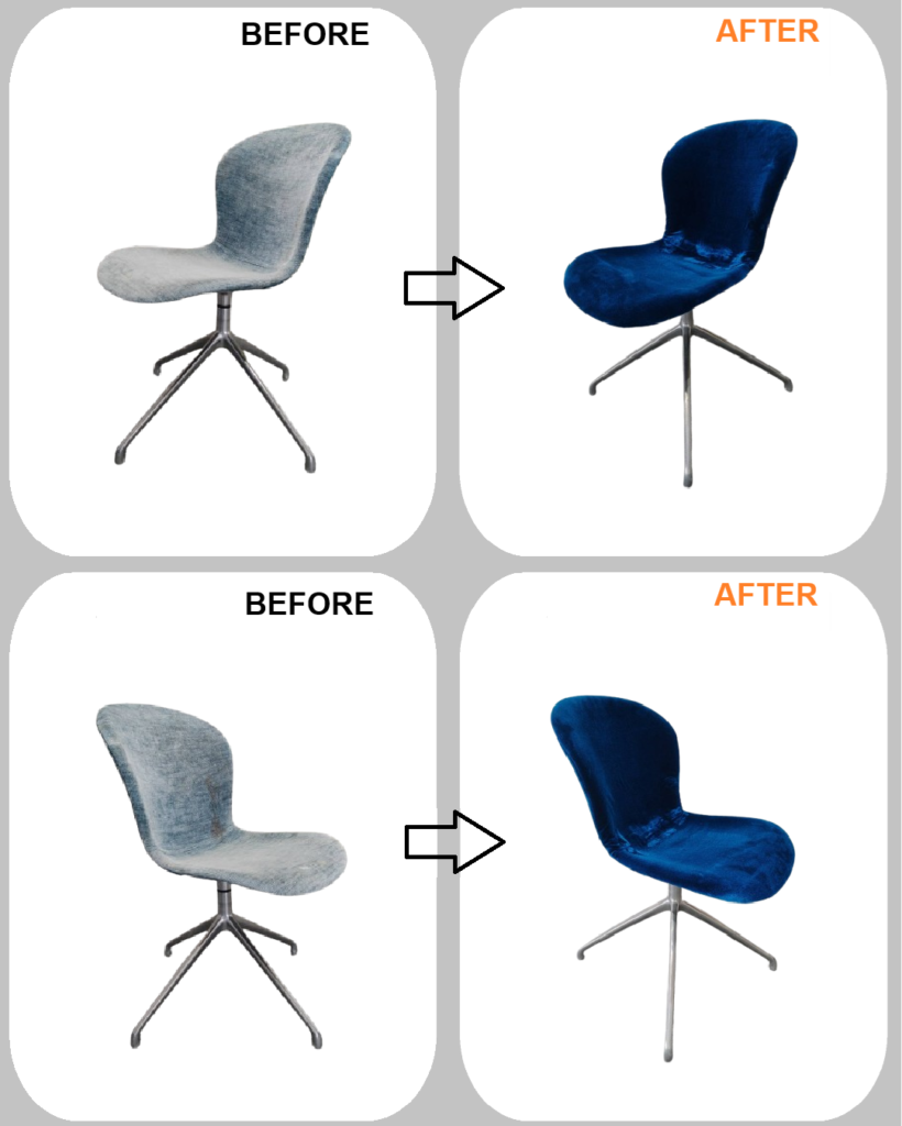 BoConcept（ボーコンセプト）椅子張り替え】ダイニングチェア　BEFORE AFTER　ビフォーアフター