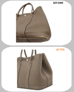 HERMES（エルメス）バッグ修理　ガーデンパーティのスレ・色落ち・くすみをリカラーBEFORE AFTER