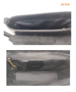 GUCCI（グッチ）バッグ修理】エナメルバッグのベタついた内張りを交換