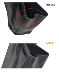 シャネルバッグ修理　エグゼクティブトートバッグのスレ傷をリカラー補修　BEFORE AFTER　ビフォーアフター