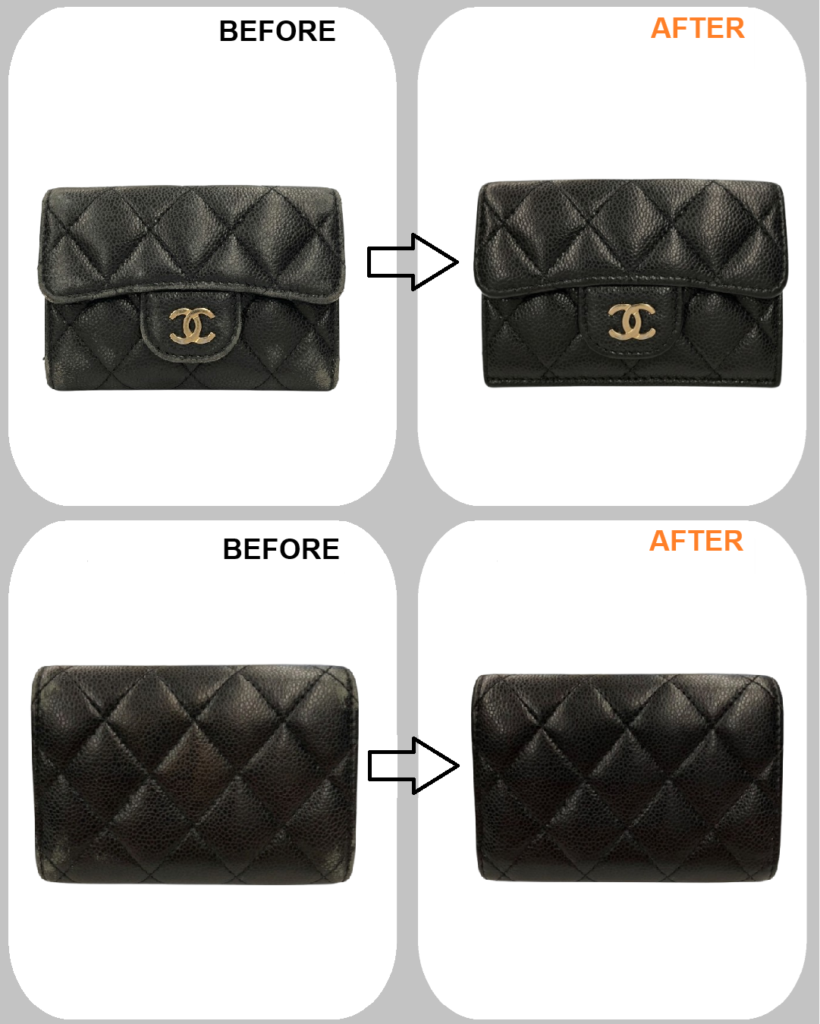 【奈良でCHANEL（シャネル）財布修理】三つ折り財布の色褪せ・スレ傷をリカラーで再生｜生駒市